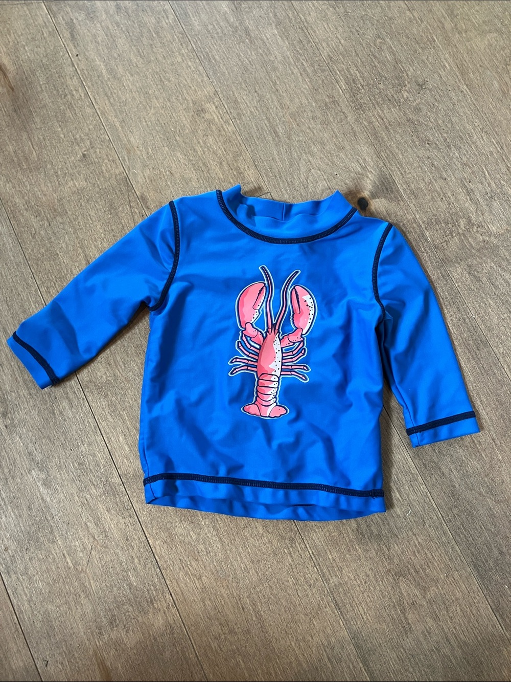 Carter's Bright Blue Rashguard with Pink Lobster